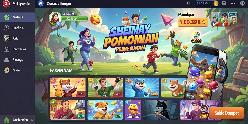 Screenshot menunjukkan antarmuka permainan yang menarik.