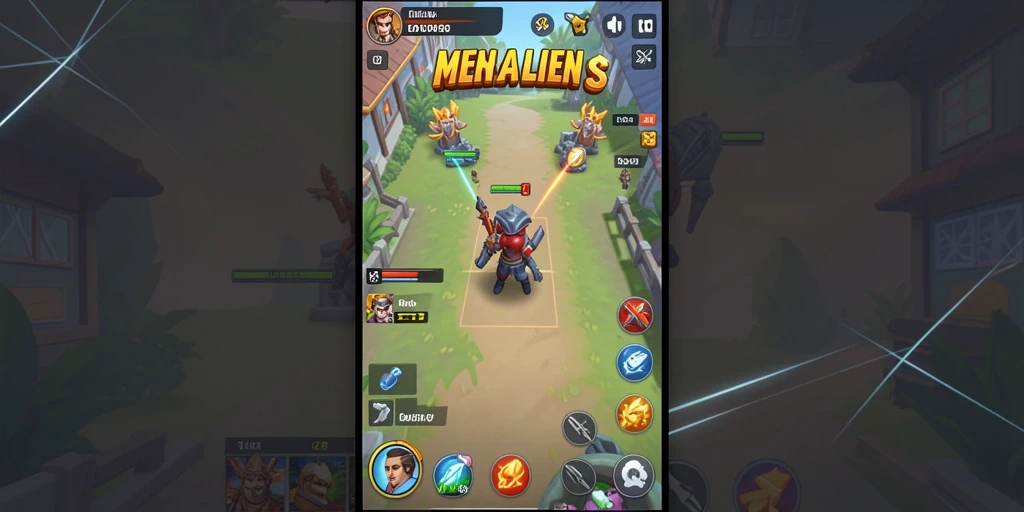 Screenshot menunjukkan karakter utama sedang bertarung melawan monster.