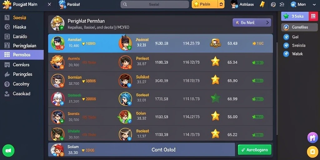 Tampilan menarik dari antarmuka utama game.